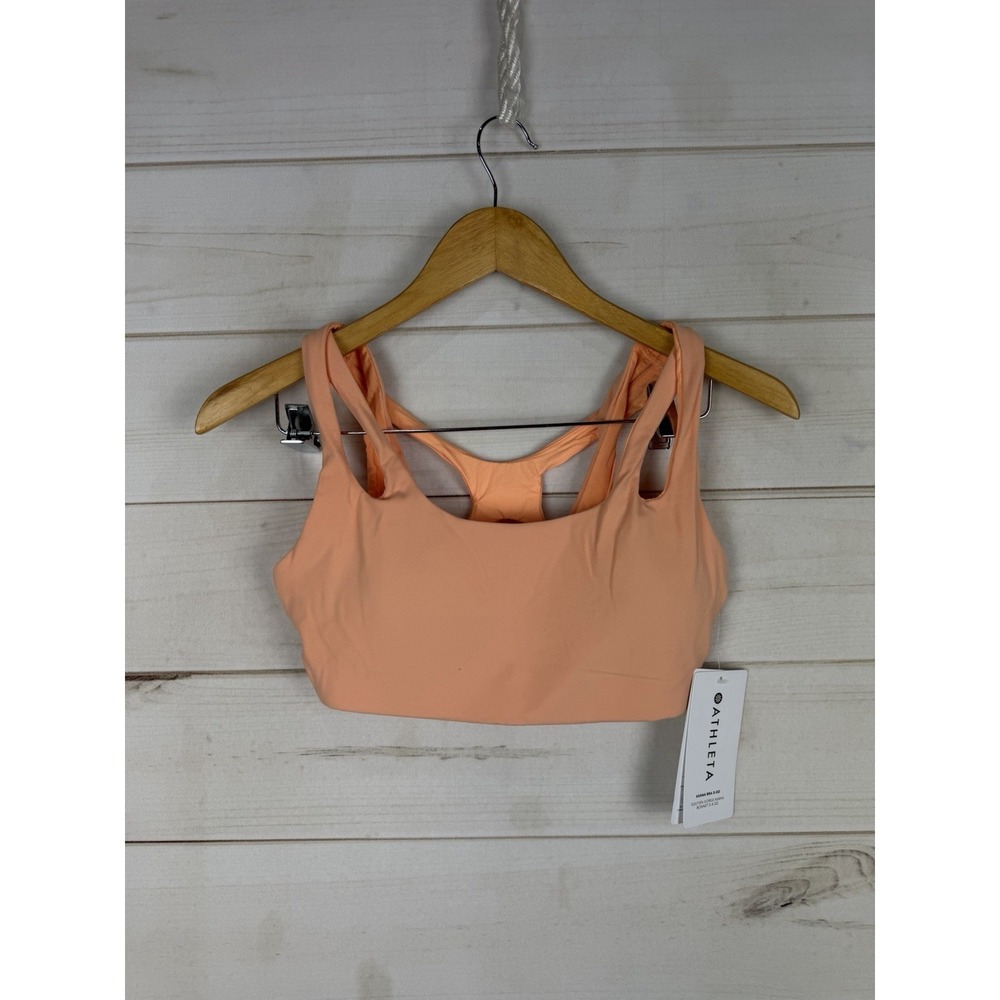 Athleta Sports Bra Womens Small Petite Peach Asana Crossback Padded Yoga